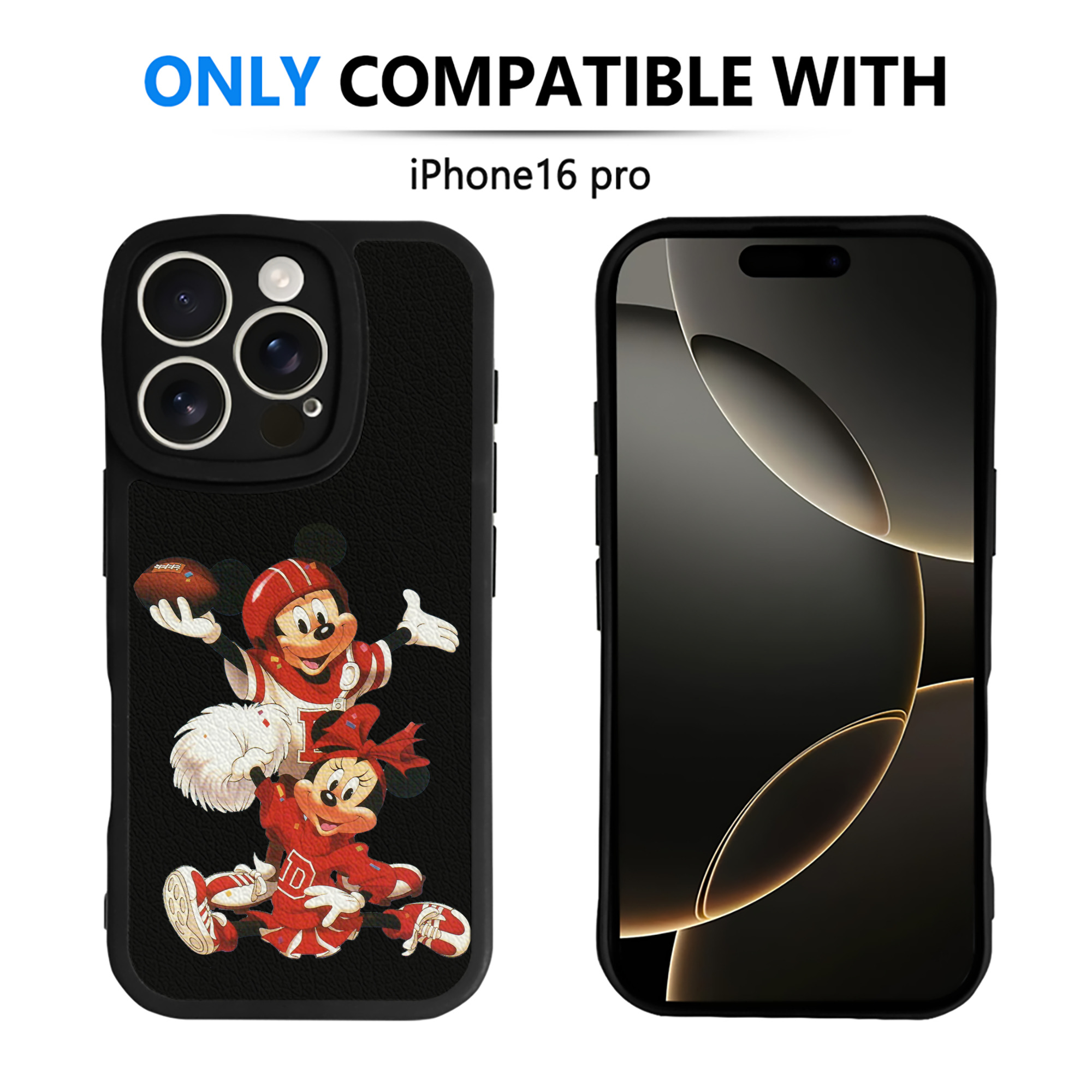 （画像用） ミッキーマウス Mickey Mouse 【iPhone 16シリーズ対応】シリコンスマホケース（レザー調） 材質：シリコン
